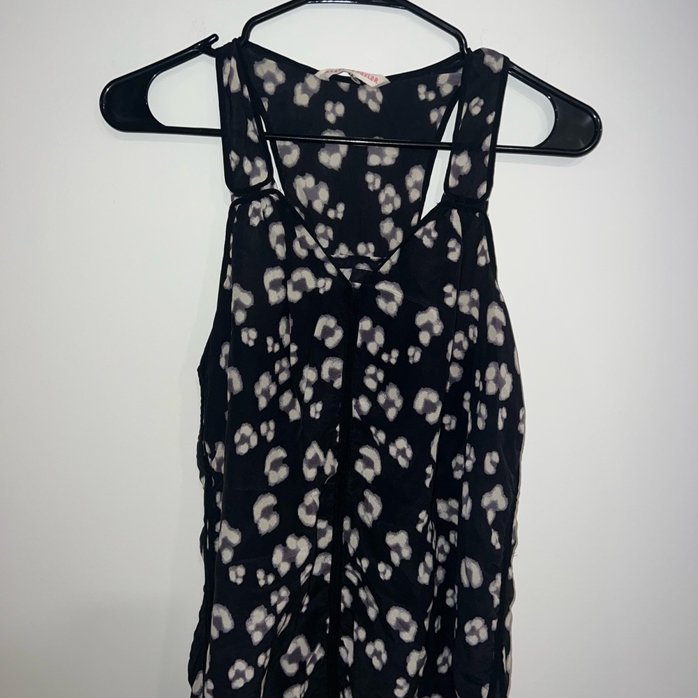 Rebecca Taylor Black and White Sleeveless Tank Top